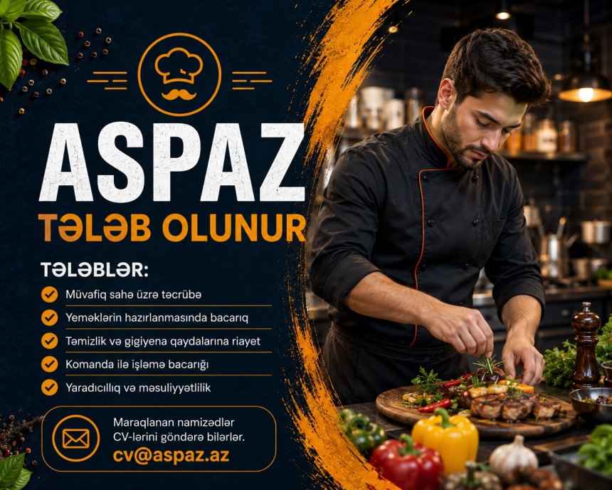 Genclikde yerleşen restorana aşpaz axtarılır